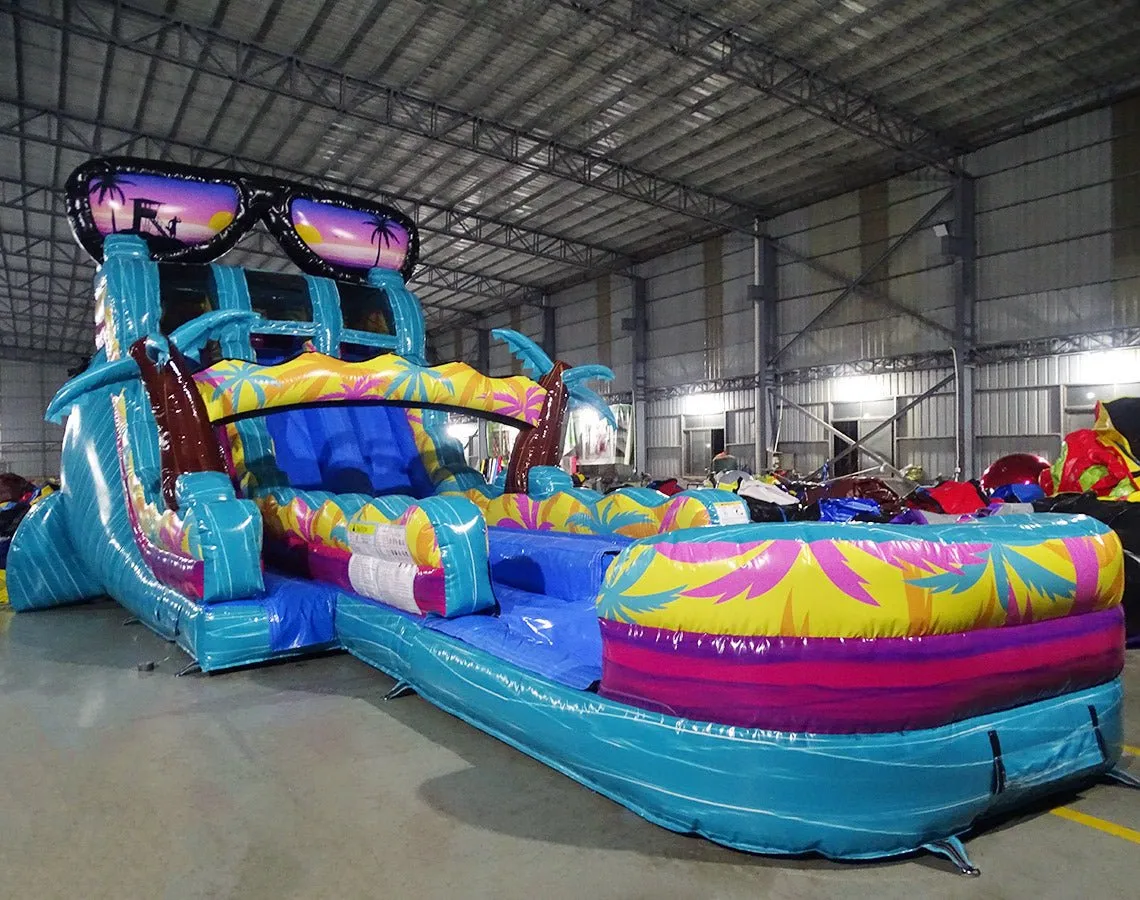 18ft Island Flow Hybrid Dual Lane Inflatable Water Slide