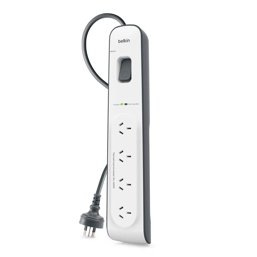 4-outlet Surge Protection Strip with 2M Power Cord