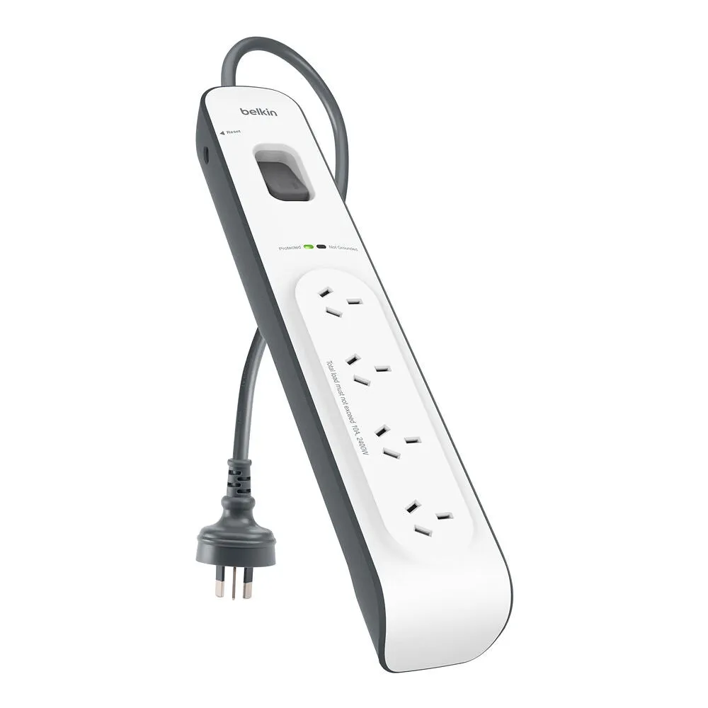 4-outlet Surge Protection Strip with 2M Power Cord