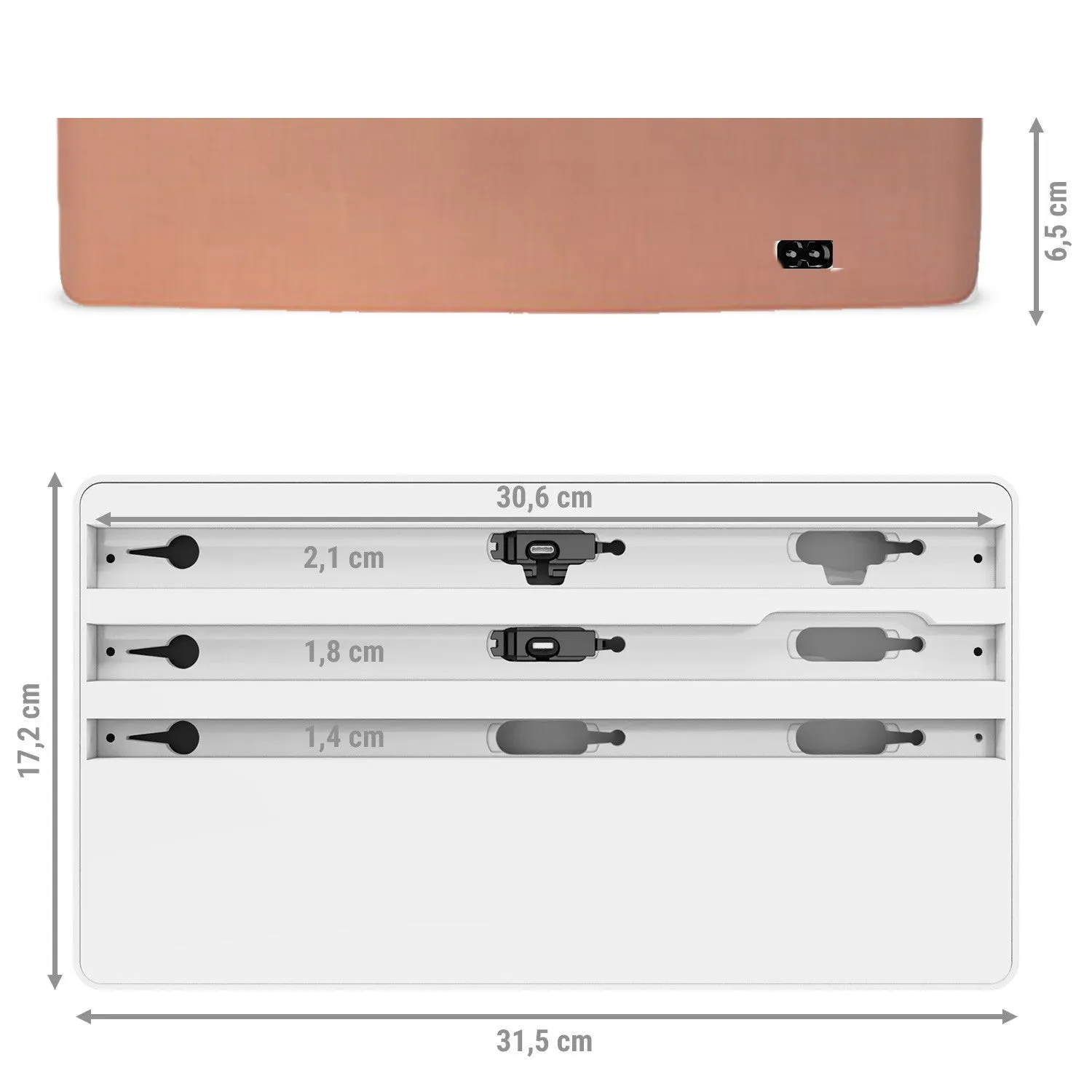 ALLDOCK Wireless FAMILY Aluminium Rose Gold & White