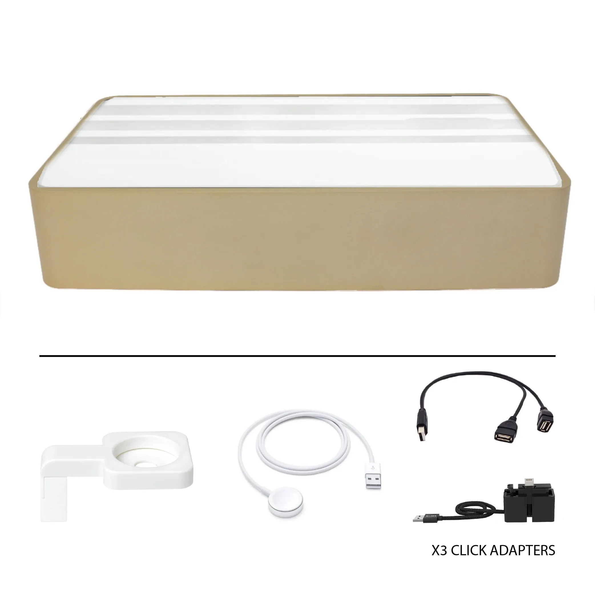 ALLDOCK Wireless Family Aluminum Gold & White Package