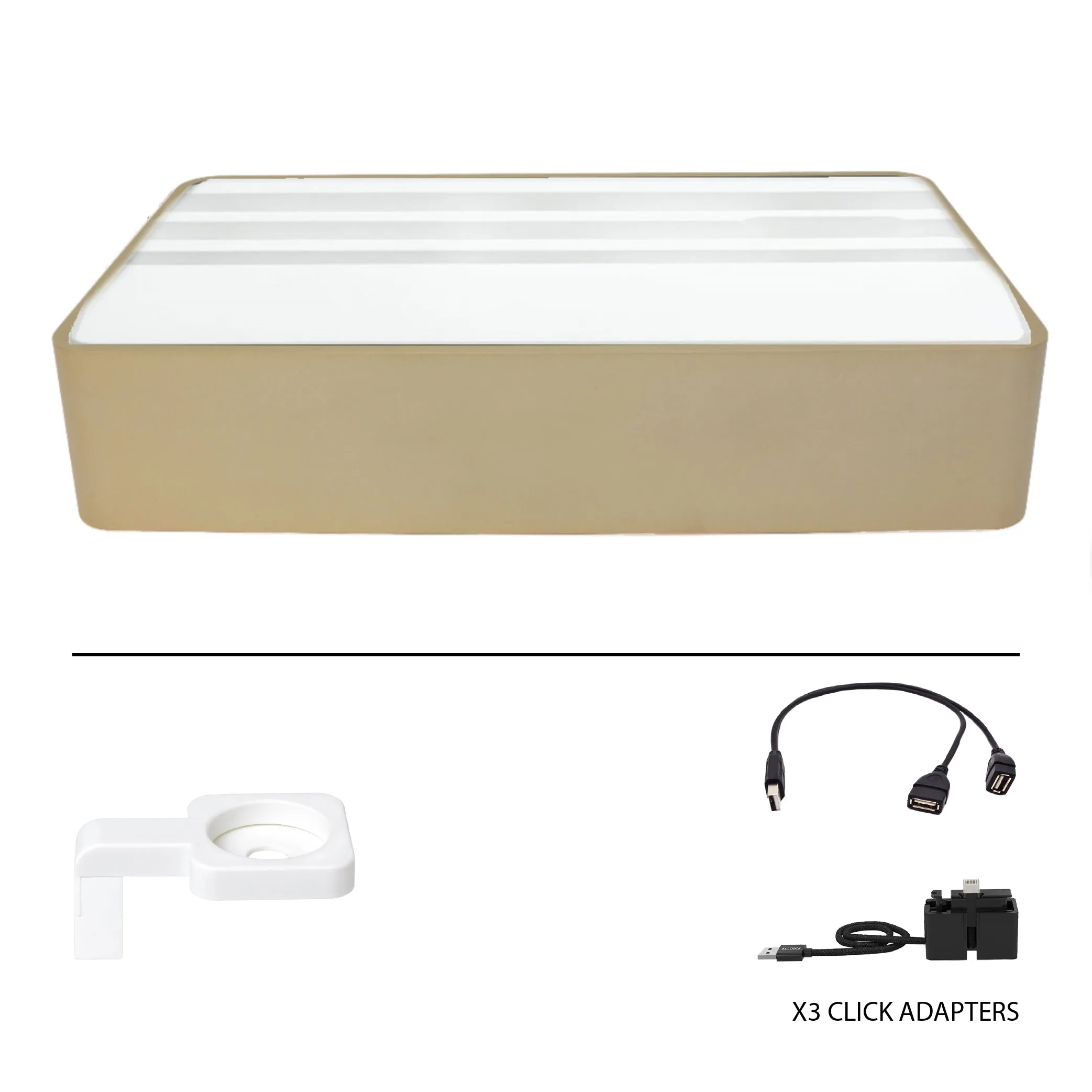 ALLDOCK Wireless Family Aluminum Gold & White Package