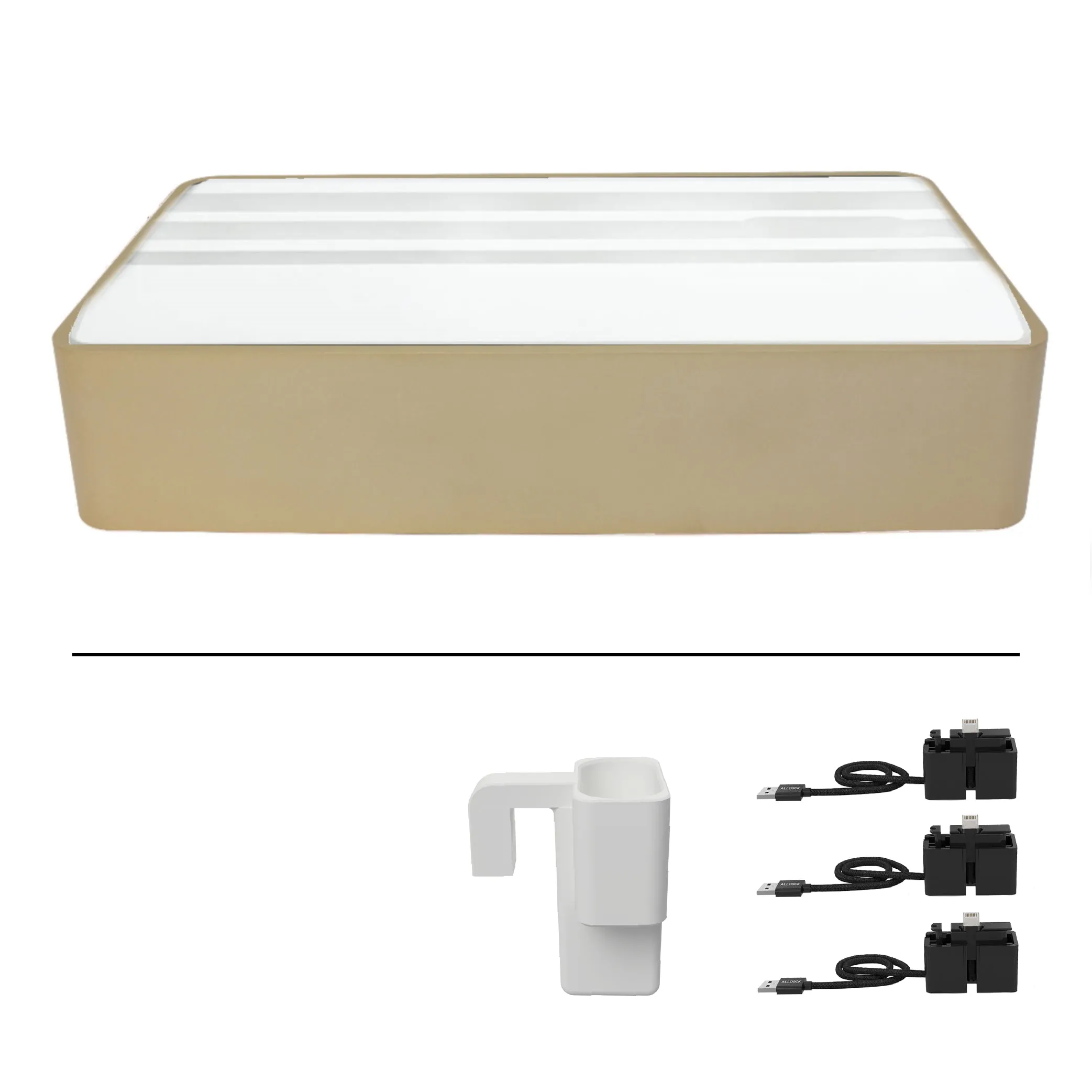 ALLDOCK Wireless Family Aluminum Gold & White Package