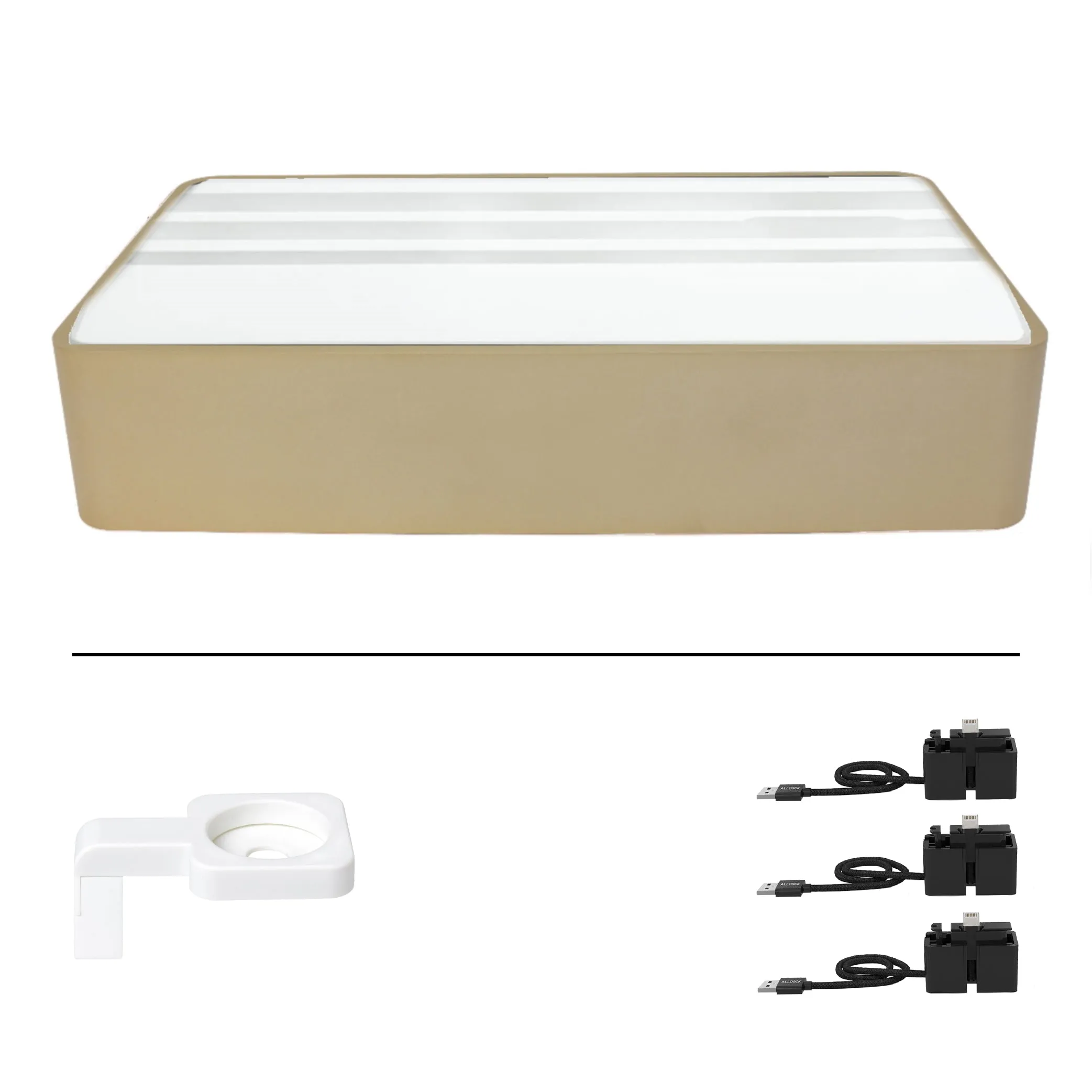 ALLDOCK Wireless Family Aluminum Gold & White Package