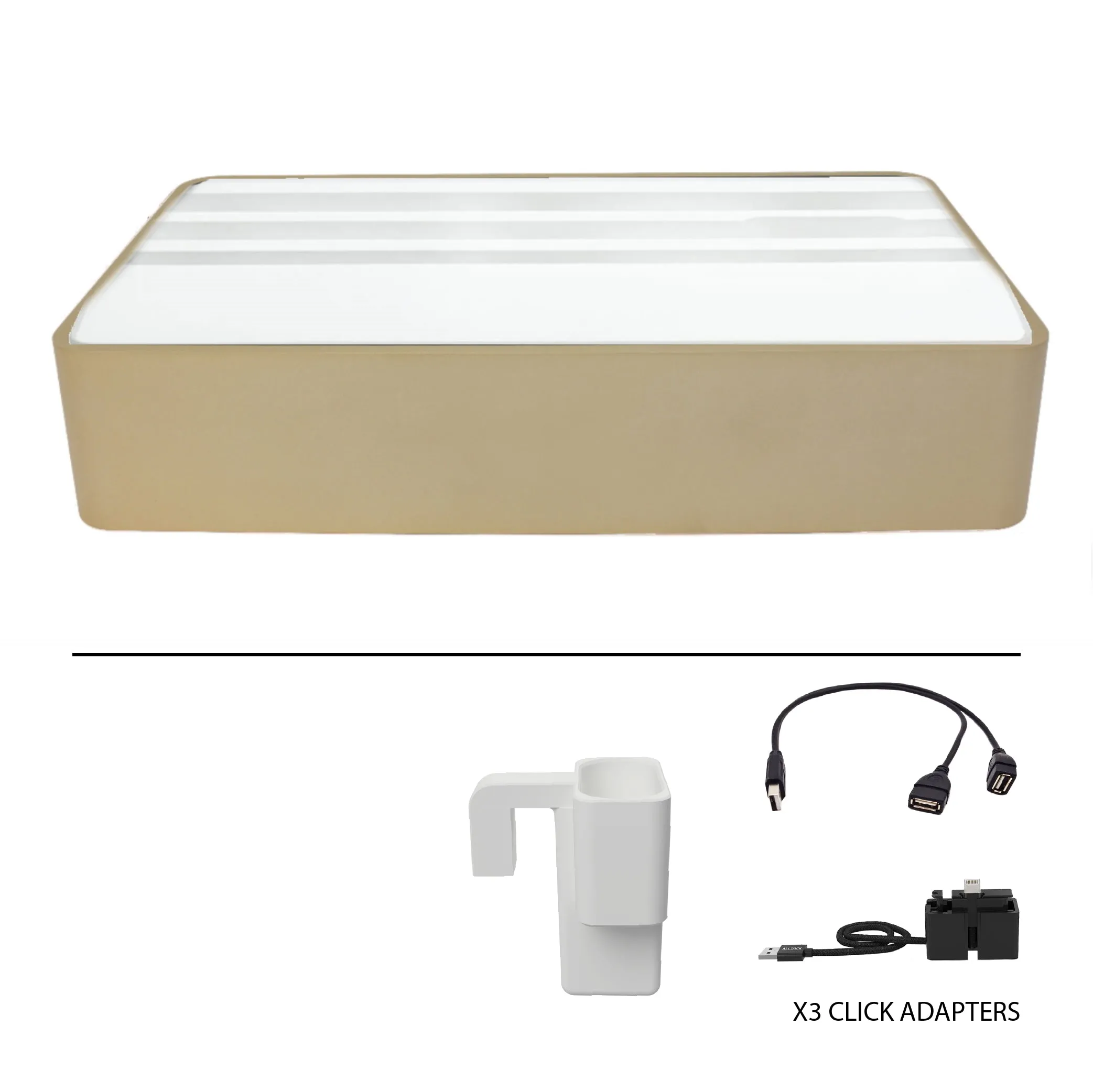 ALLDOCK Wireless Family Aluminum Gold & White Package