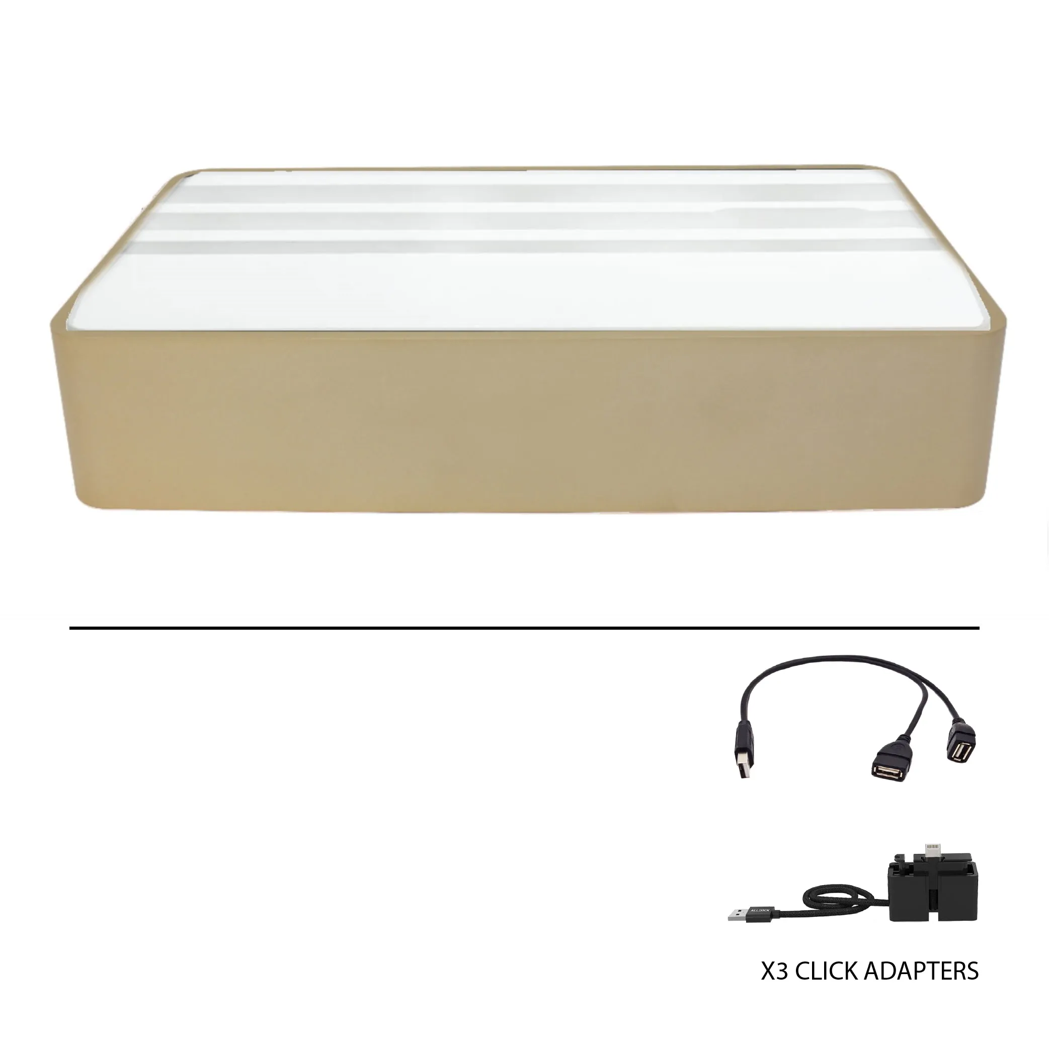 ALLDOCK Wireless Family Aluminum Gold & White Package