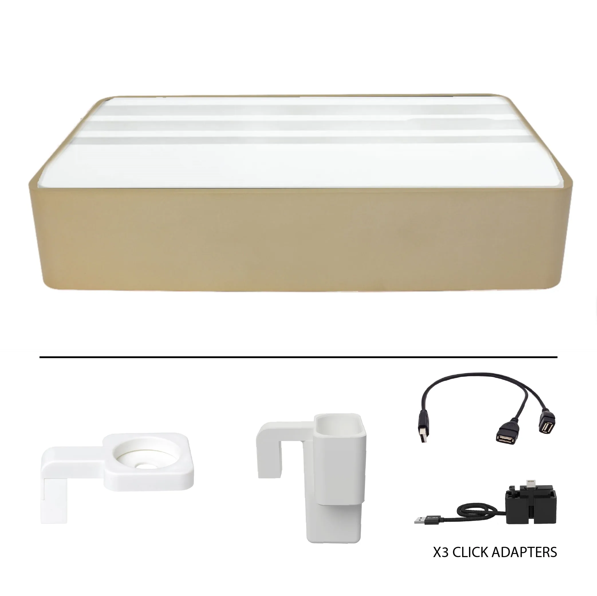 ALLDOCK Wireless Family Aluminum Gold & White Package