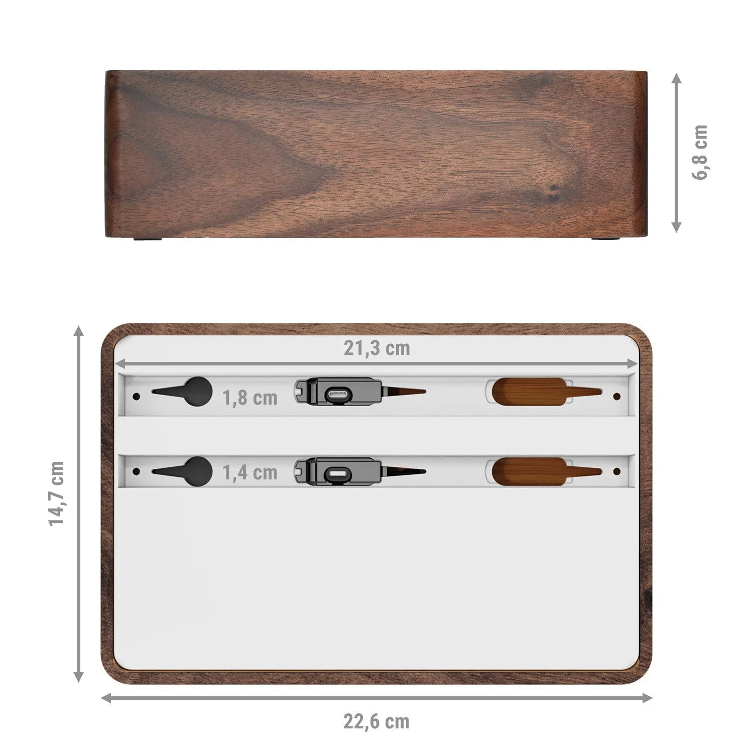 ALLDOCK Wireless Walnut & White