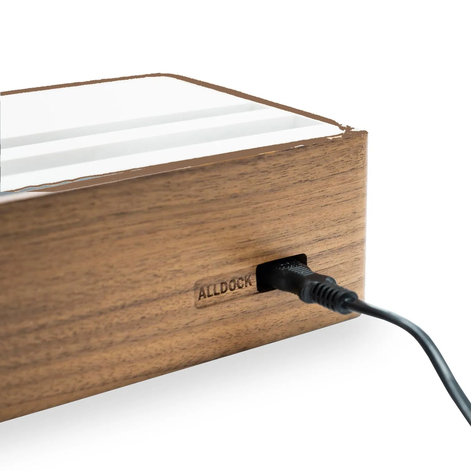 ALLDOCK Wireless Walnut & White