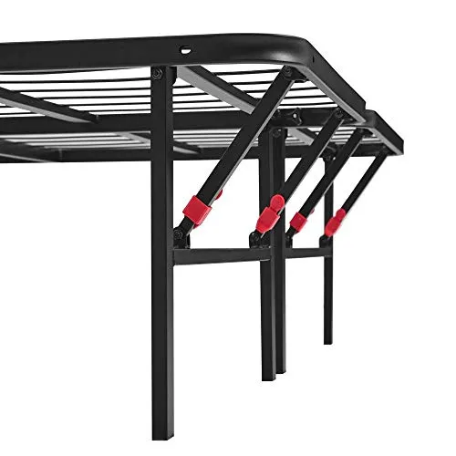 Amazon Basics Foldable Metal Platform Bed Frame with Tool Free Setup, 14 Inches High, Full, Black