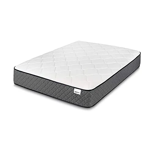 Amazon Basics Hybrid Mattress, Medium Feel, Memory Foam, Motion Isolation Springs, 12 Inch, Full, White & Gray