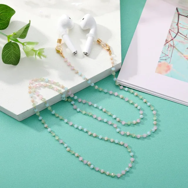 Anti Lost Chains For AirPods Snake Imitation Pearl Glasses Lanyard Chain For Women Creative Metal Necklace Accessories Jewelry| |