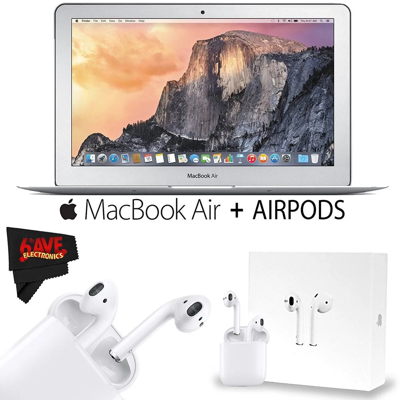 Apple 11.6-Inch MacBook Air (Early 2015) with Apple AirPods