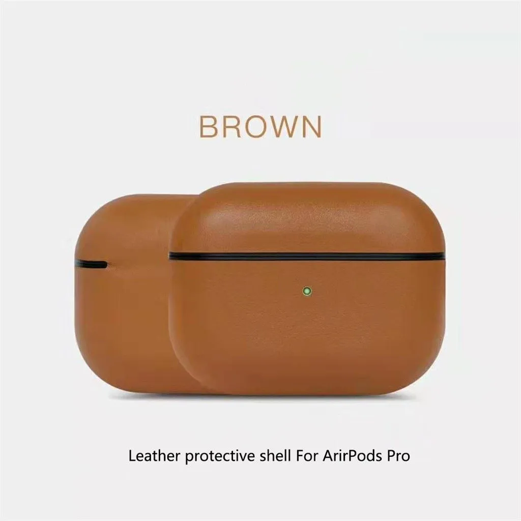 apple AirPods Pro Genuine Leather Earphone Protective Case Skin Cover Hot Against Bumps resistant Super Thin Shockproof - US Fast Shipping