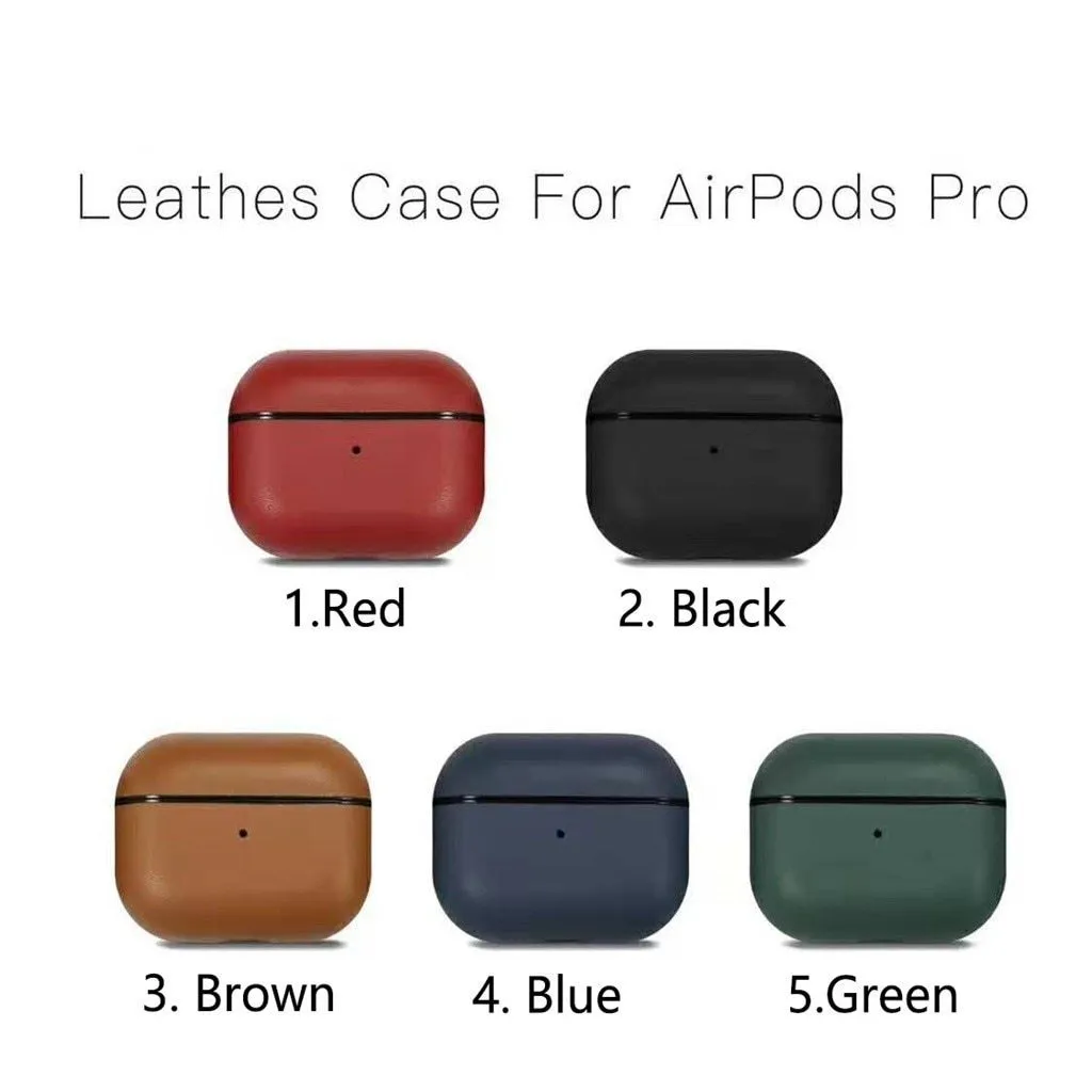 apple AirPods Pro Genuine Leather Earphone Protective Case Skin Cover Hot Against Bumps resistant Super Thin Shockproof - US Fast Shipping