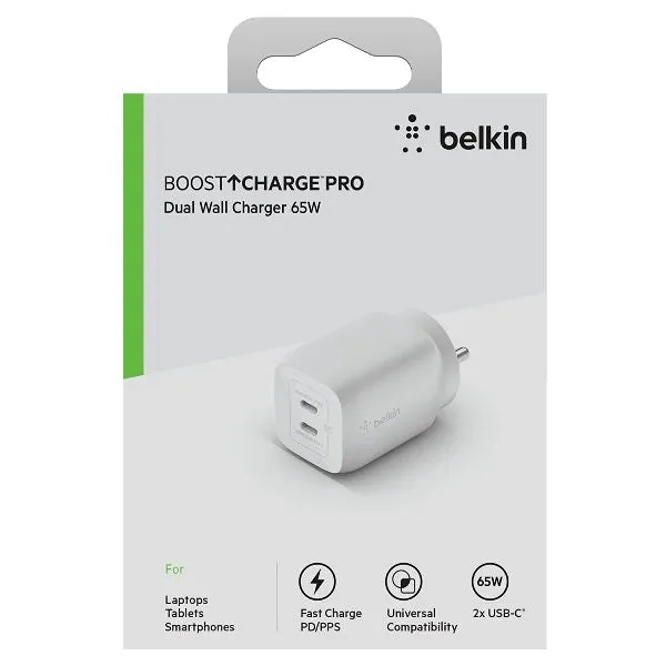 Belkin Boost GaN Dual Wall Charger 65W