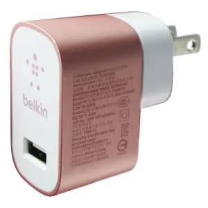 Belkin Mixit USB Wall Charger 2.4 Amp / 12 Watt - Rose Gold / Pink / White