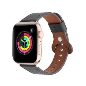 Black Genuine Leather Apple Watch Band 黑色真皮Apple 錶帶 (KCWATCH1149)