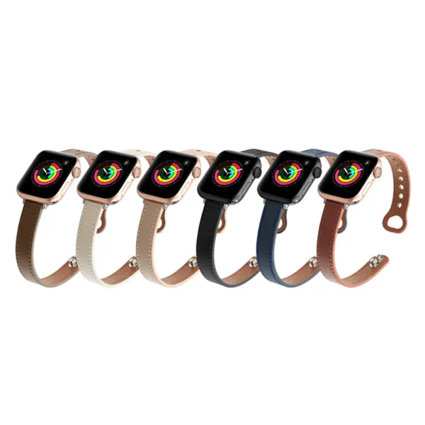 Black Genuine Leather Apple Watch Band  (for small wrist) 黑色真皮Apple 錶帶 (適合小手腕)