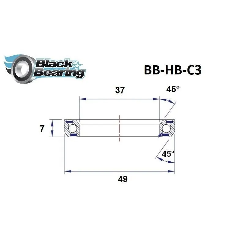 Blackbearing C3 37x49x7mm 45/45° Headset Bearing