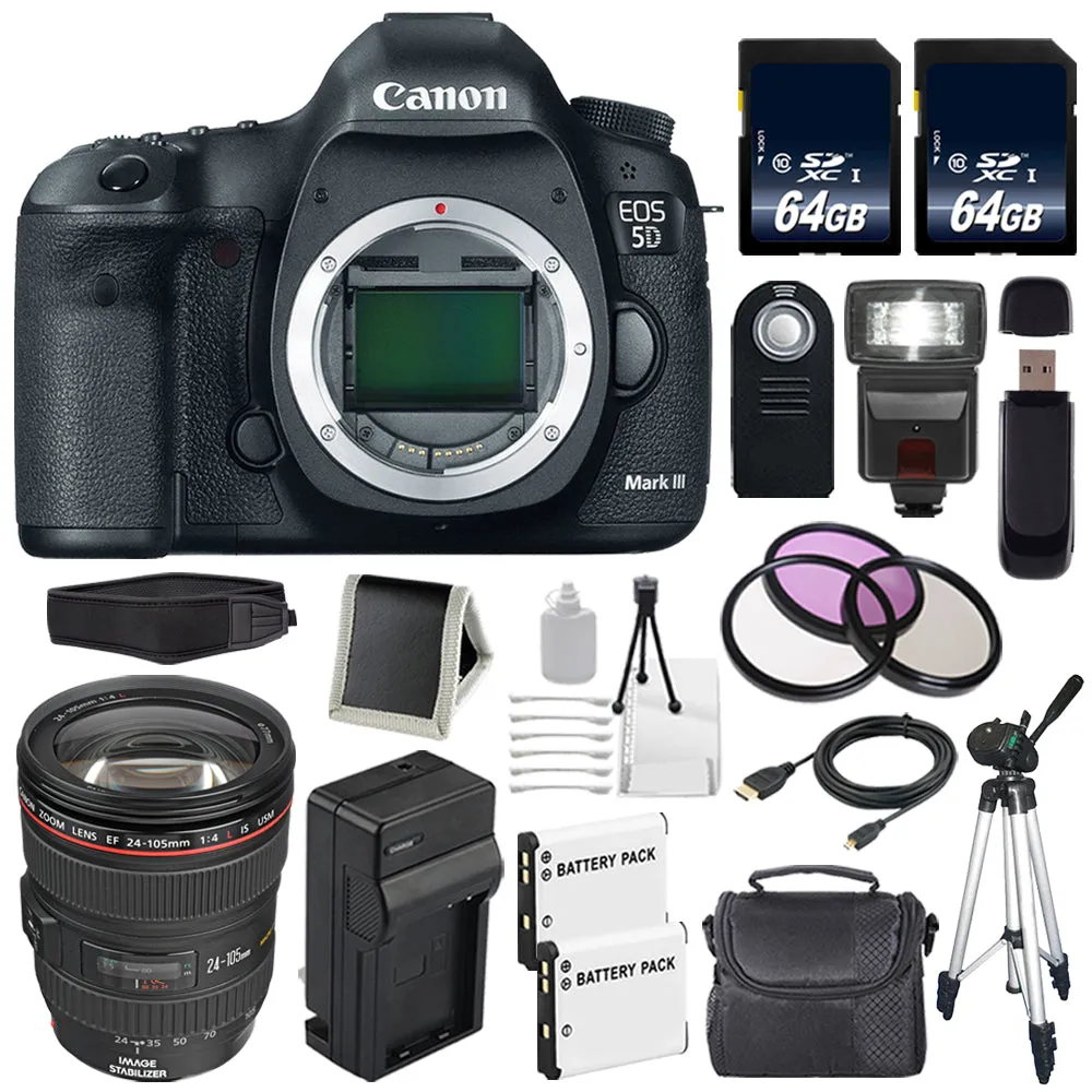 Canon EOD 5D III Digital Camera International Model   64GB SDXC Class 10 Card Bundle