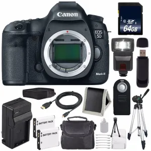 Canon EOD 5D III Digital Camera International Model   LP-E6 Battery   64GB Memory Card Base Bundle