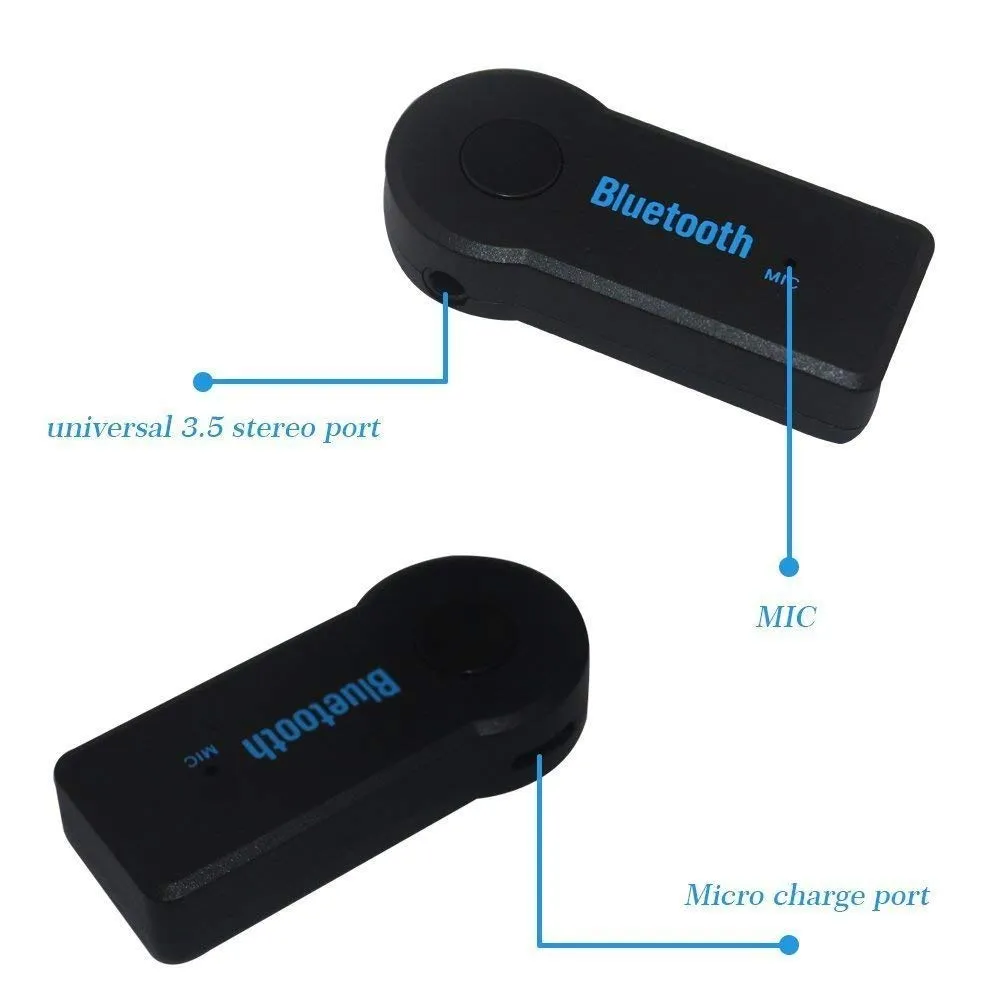 Car Bluetooth Wireless Adapter Dongle BT350 3.5mm Jack Aux Cable Audio Receiver with MIC Speaker Stereo System FM Transmitter Music Receiver