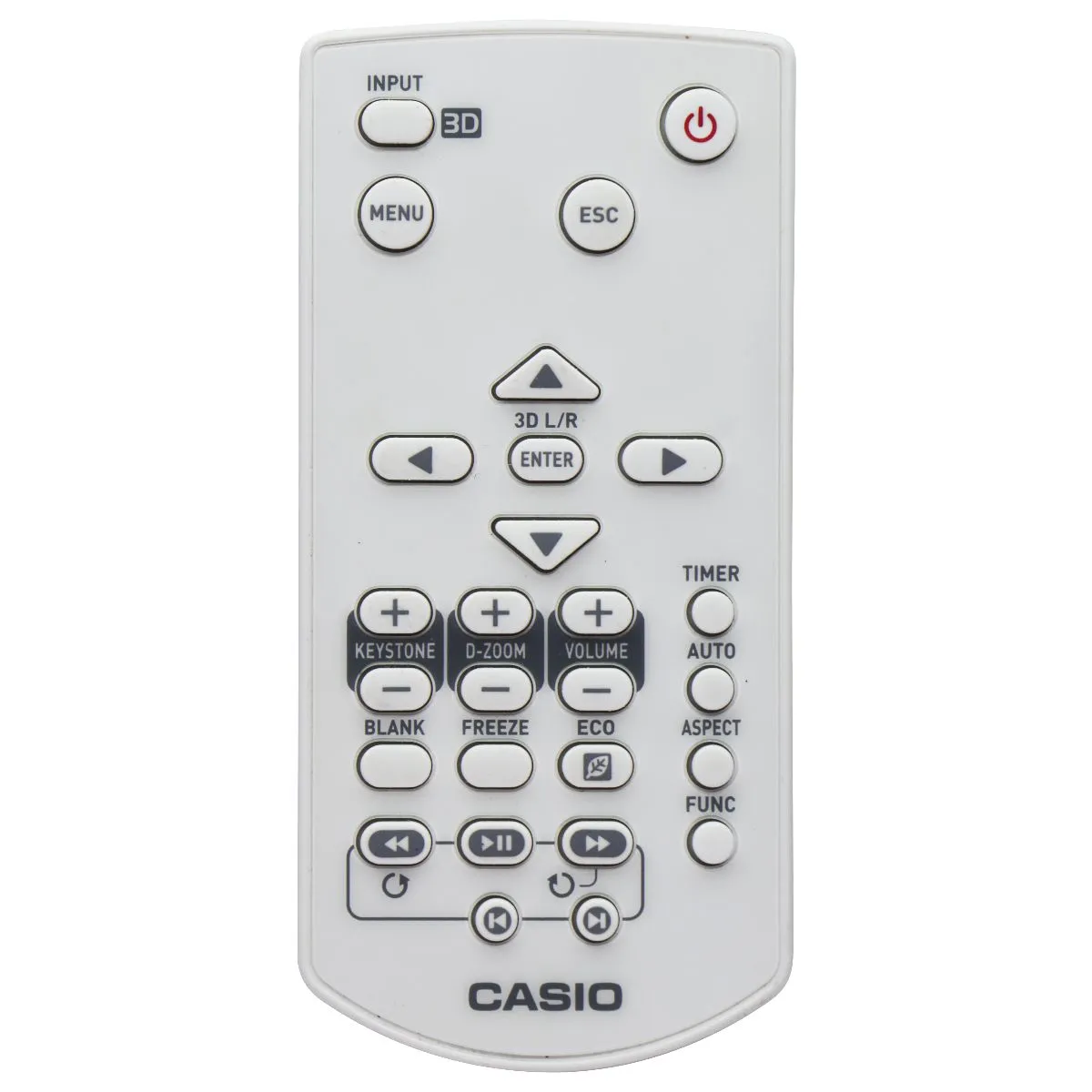 Casio Projectors Remote (YT-140) for Casio Projectors - White