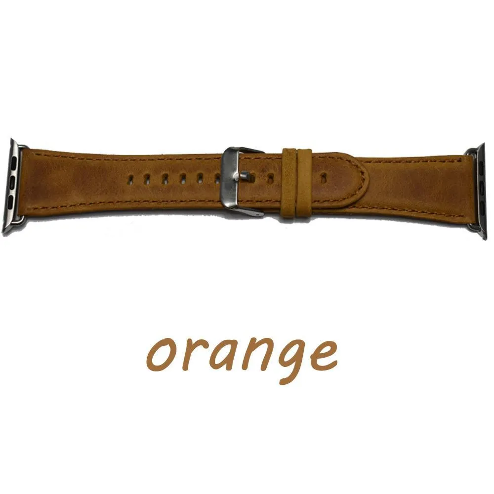 Classic Metal Clasp Watchband Belt Premium Leather Strap Series