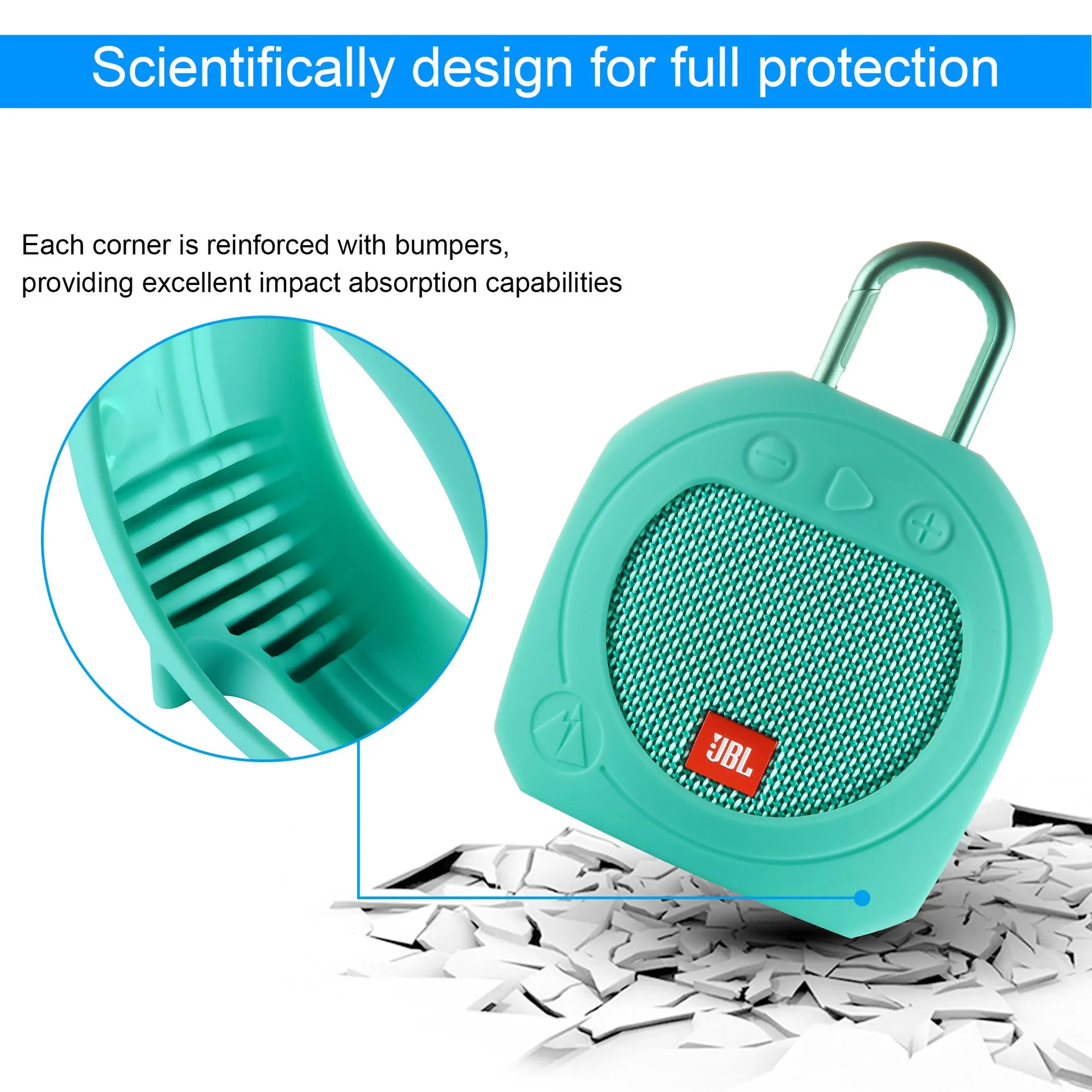 Drop-Resistant Silicone Speaker Package Applicable JBL Clip3 Protective Case