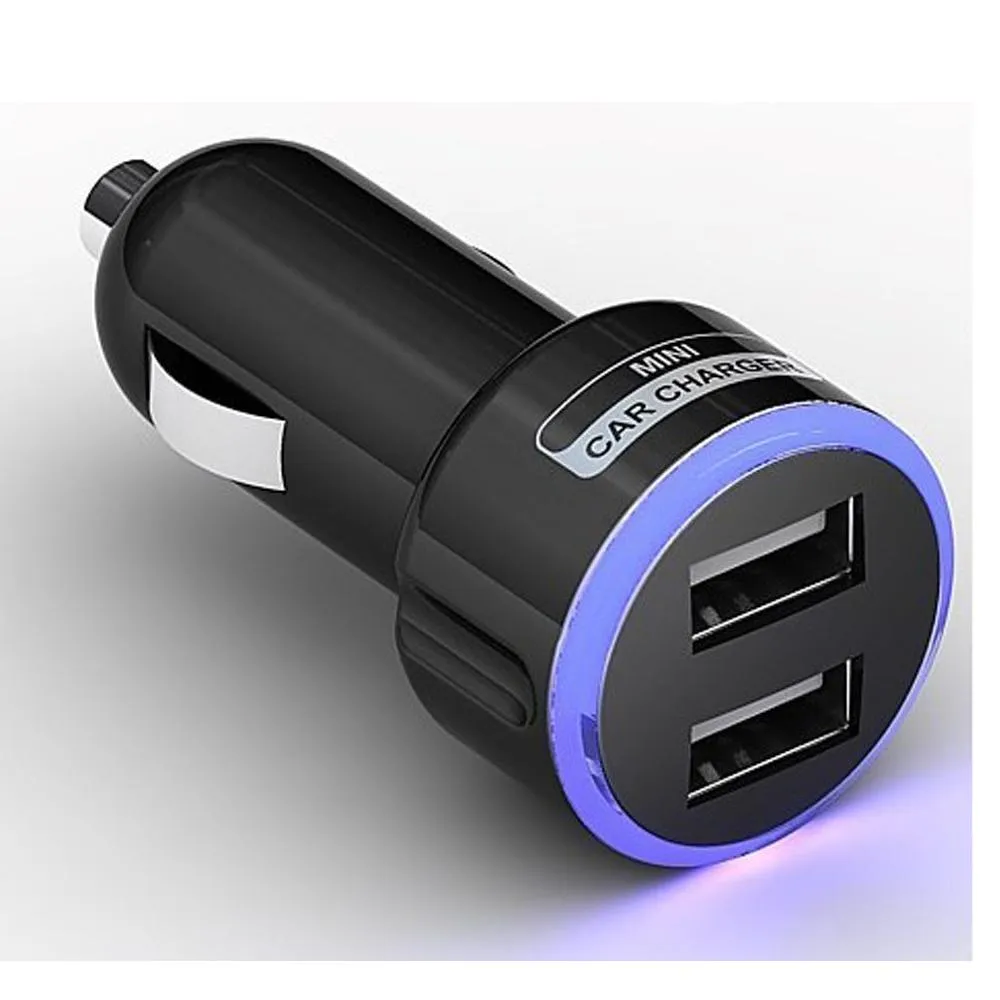 Dual 2 Port USB Car Mobile Charger Small & Compact