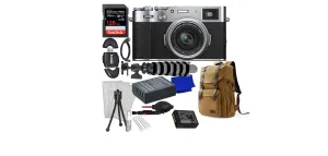 FUJIFILM X100Vi Digital Camera (Silver/Black) - 13PC Accessory Bundle W/ 2 Battery