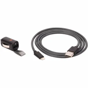 Griffin (GC39940)  2.4A 3ft Car Charger & Cable for iPhones - Gray