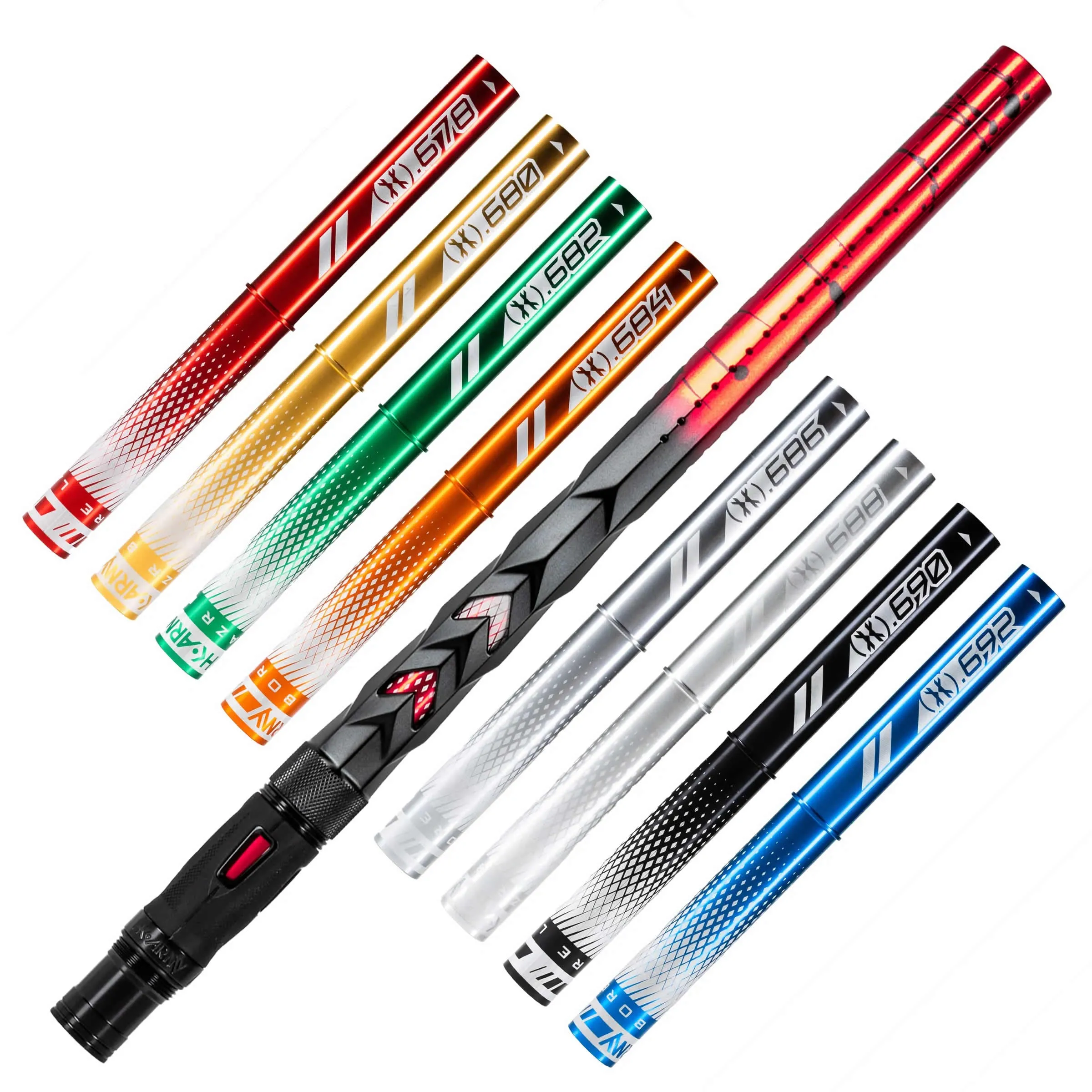 HK Army LAZR Fossil Elite Barrel Kit - 15 inch - Color Inserts - Cocker Threads - Red/Black Splash