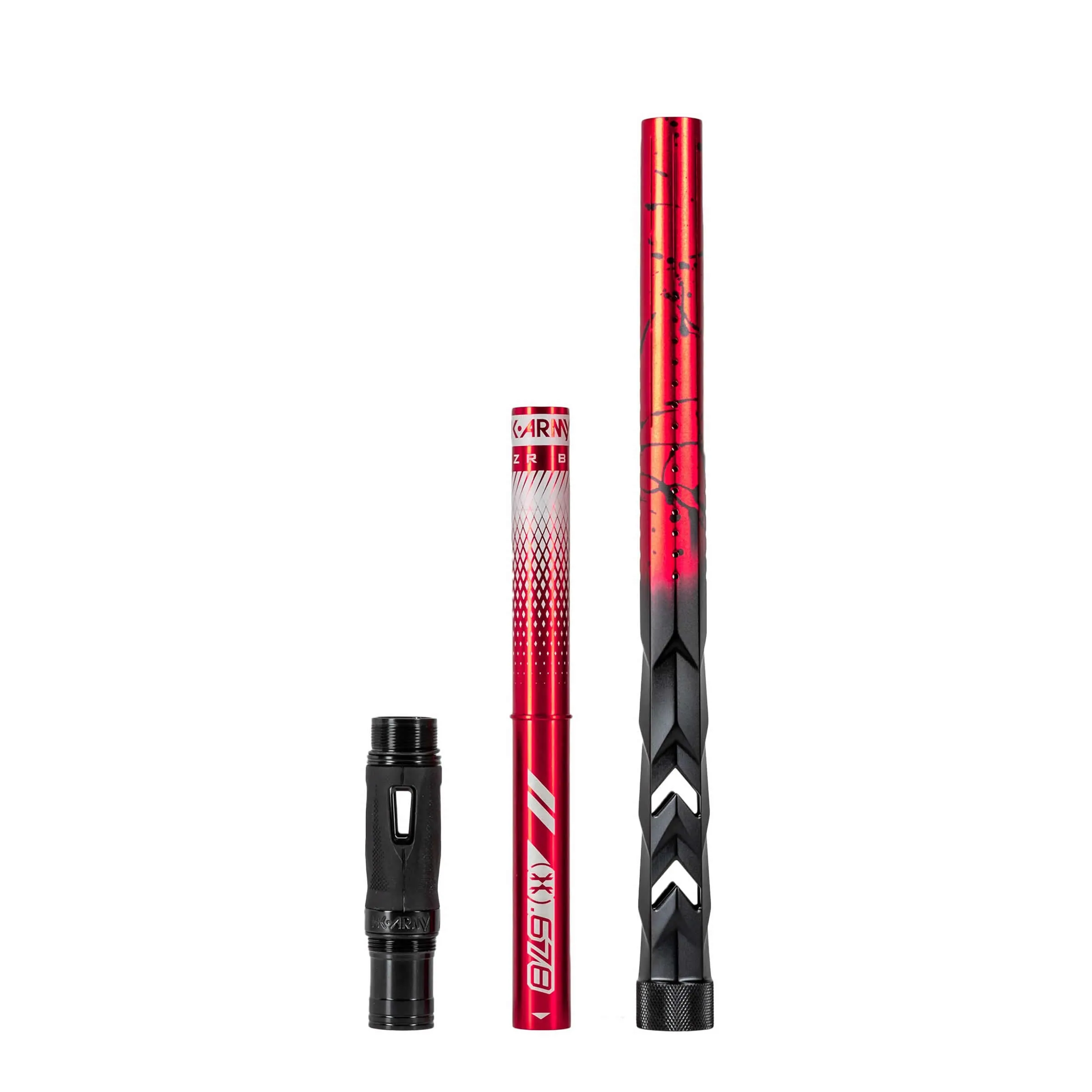 HK Army LAZR Fossil Elite Barrel Kit - 15 inch - Color Inserts - Cocker Threads - Red/Black Splash