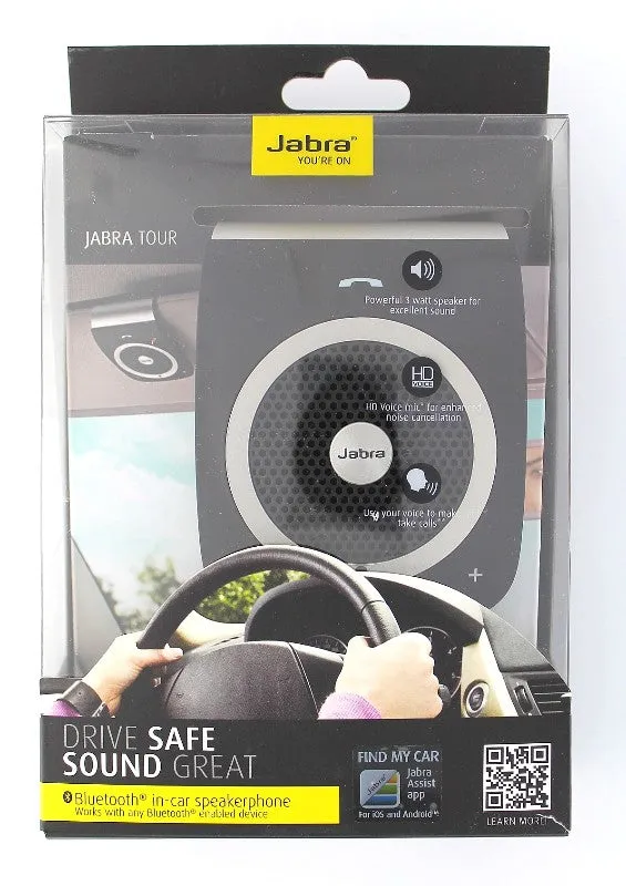 Jabra TOUR Series Bluetooth Wireless In-Car Speakerphone - Black/Silver