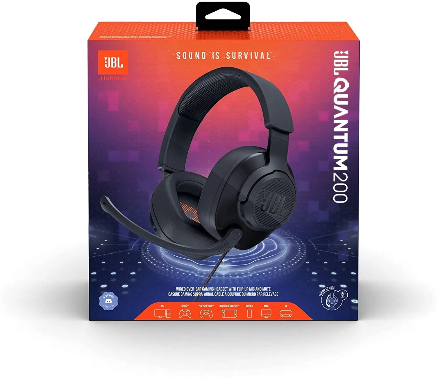 JBL Quantum 200 Wired Gaming Headphone