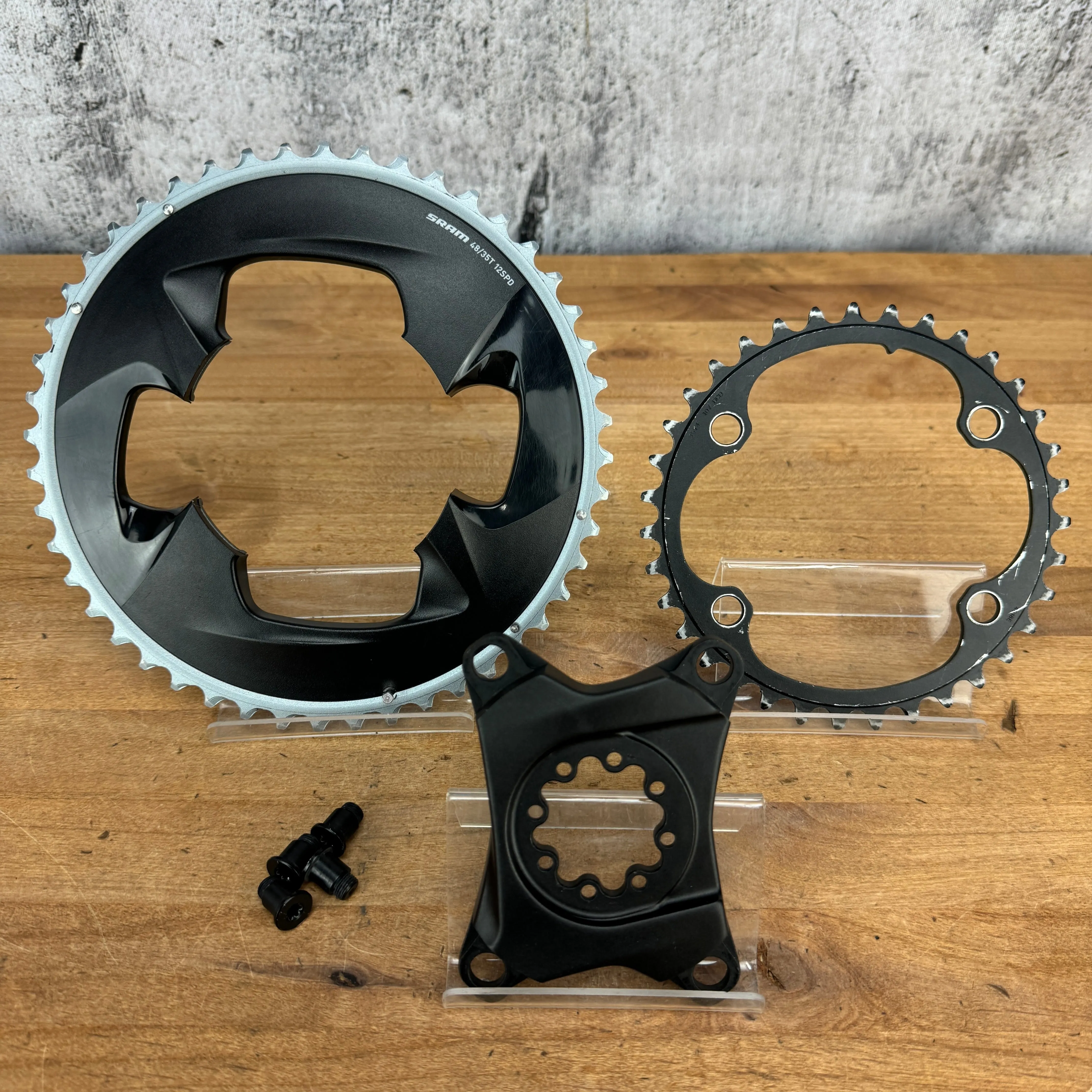 Low Mile! SRAM Force AXS D1 48/35 107 BCD 12-Speed Chainring/Spider Set 265g