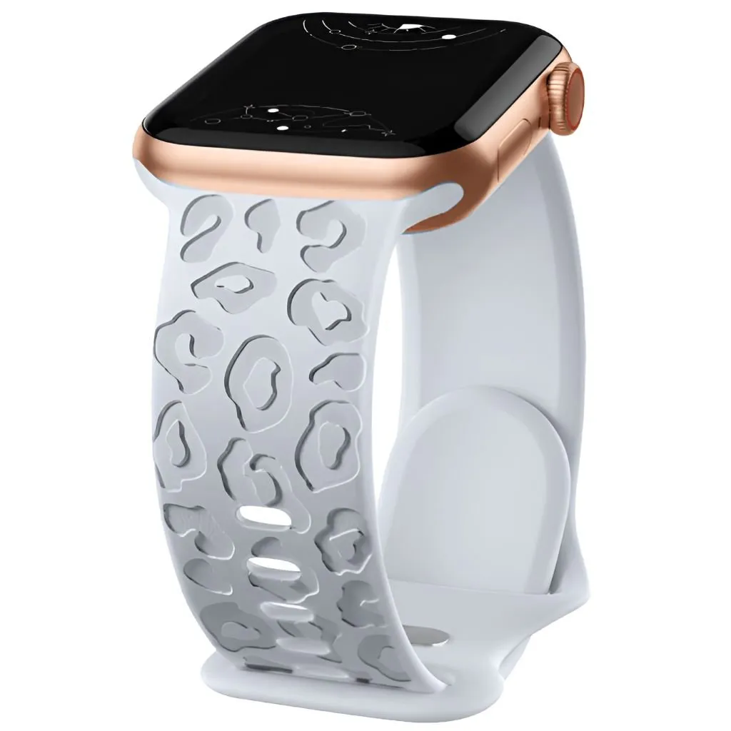 Metior Silicone Band With Engraved Leopard Pattern