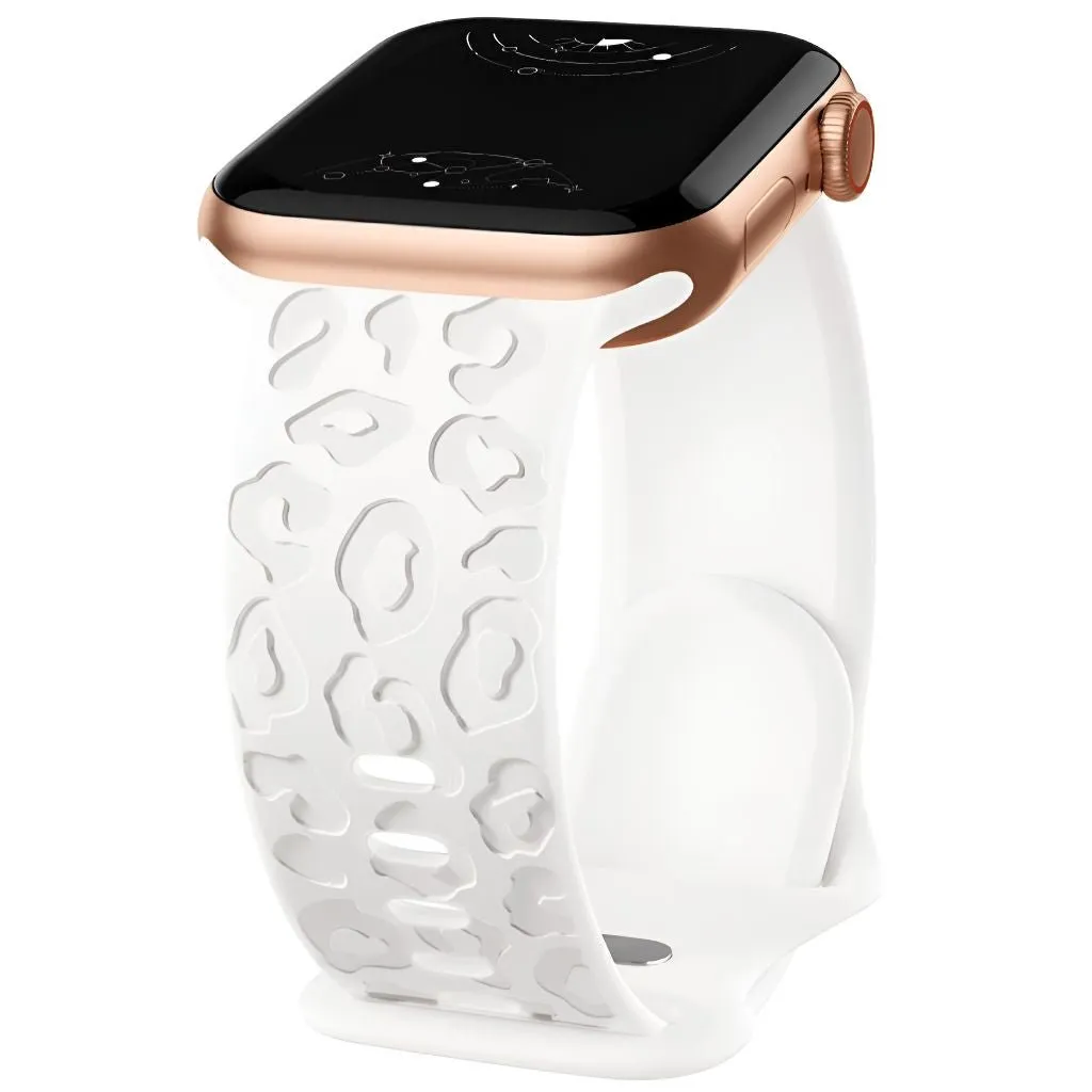 Metior Silicone Band With Engraved Leopard Pattern