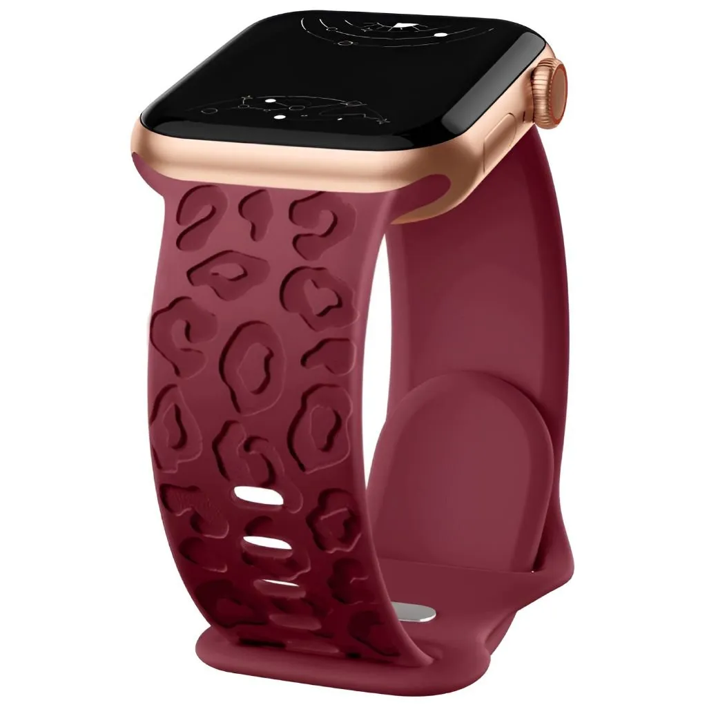 Metior Silicone Band With Engraved Leopard Pattern