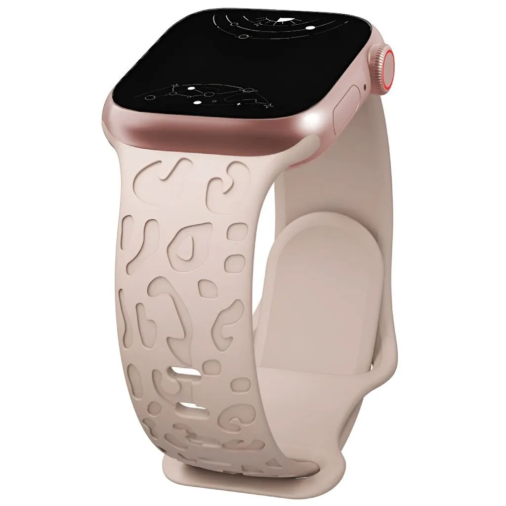 Metior Silicone Band With Engraved Leopard Pattern