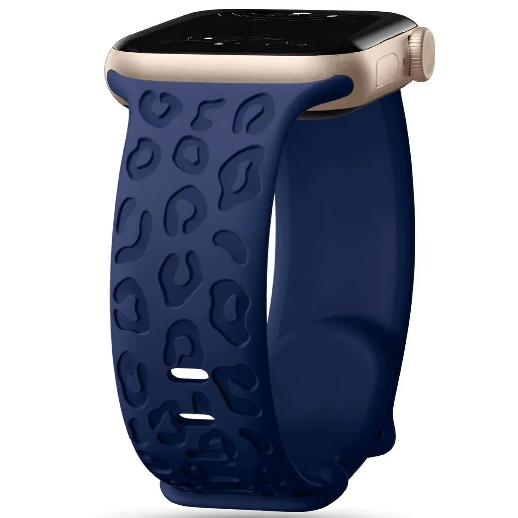 Metior Silicone Band With Engraved Leopard Pattern