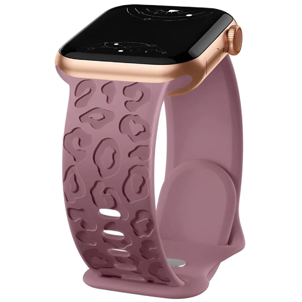 Metior Silicone Band With Engraved Leopard Pattern