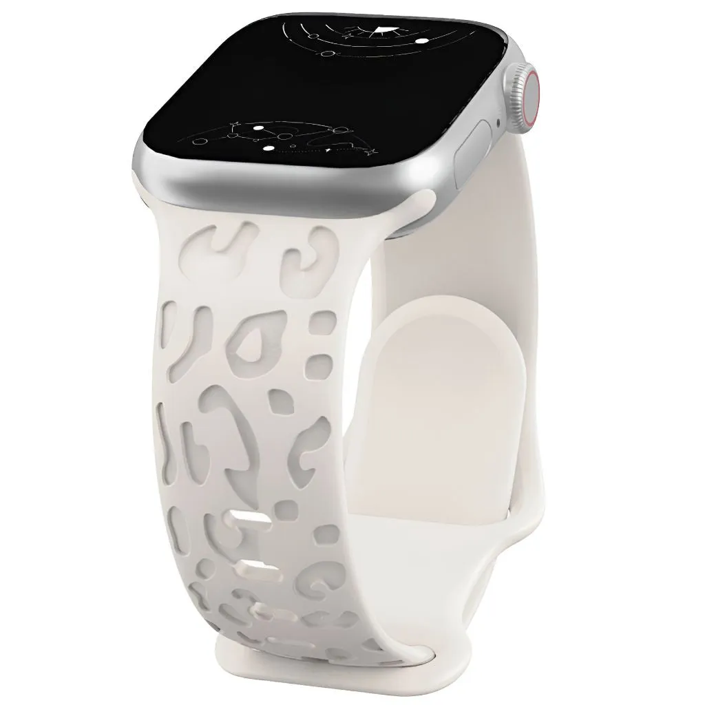 Metior Silicone Band With Engraved Leopard Pattern