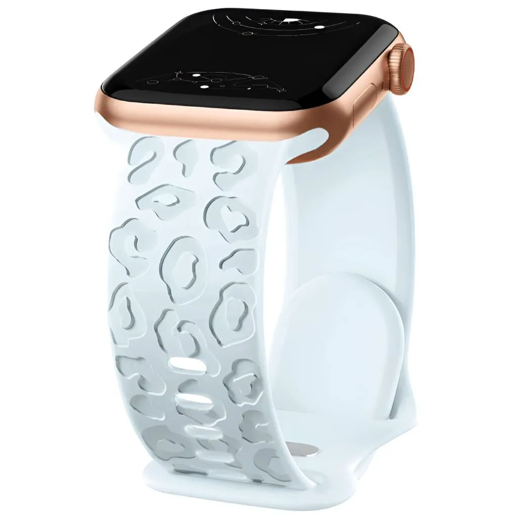 Metior Silicone Band With Engraved Leopard Pattern