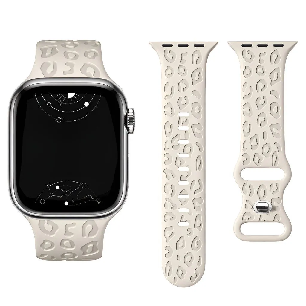 Metior Silicone Band With Engraved Leopard Pattern