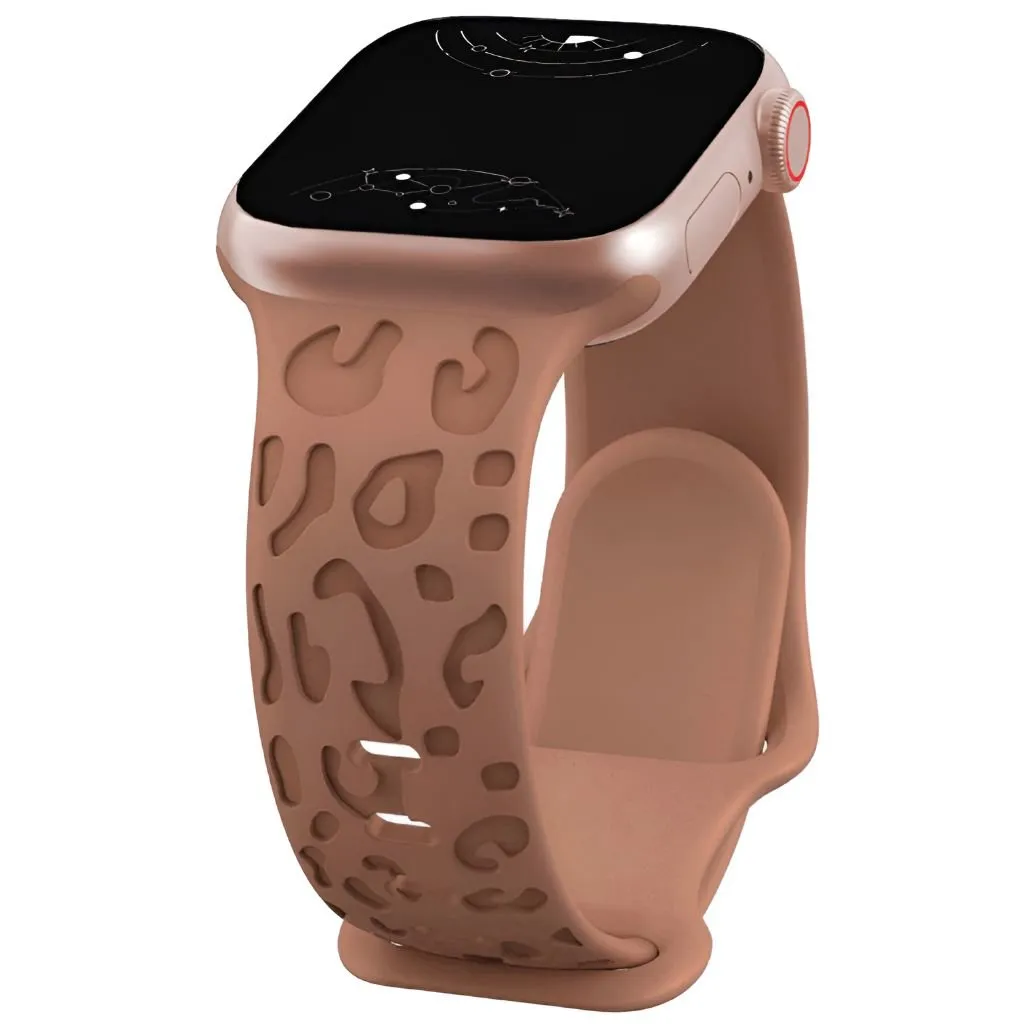 Metior Silicone Band With Engraved Leopard Pattern