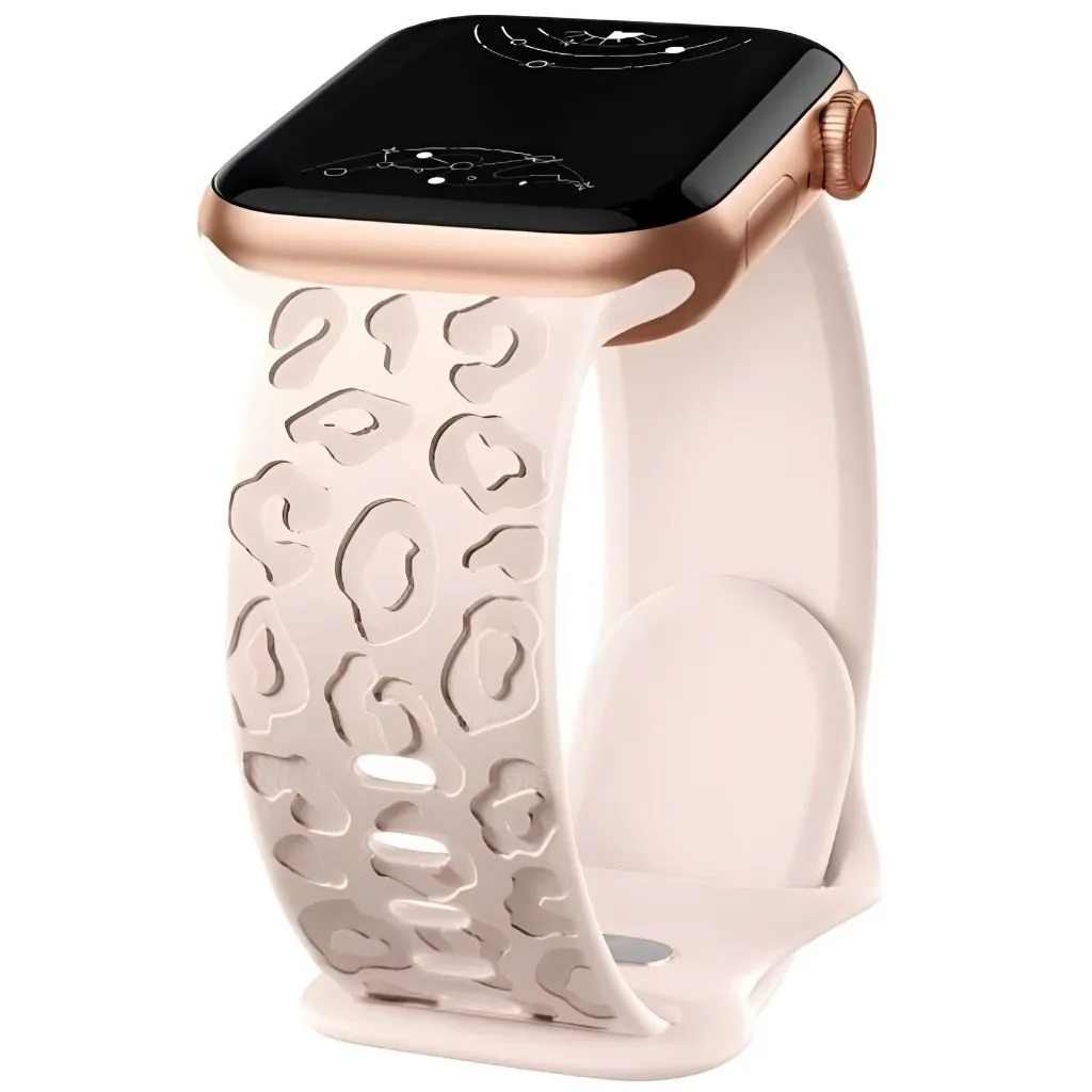 Metior Silicone Band With Engraved Leopard Pattern