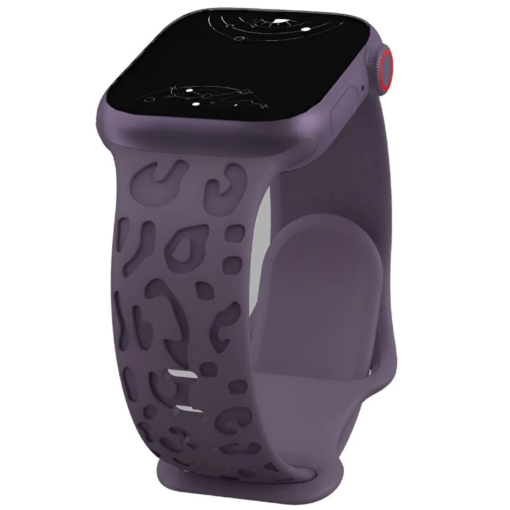 Metior Silicone Band With Engraved Leopard Pattern